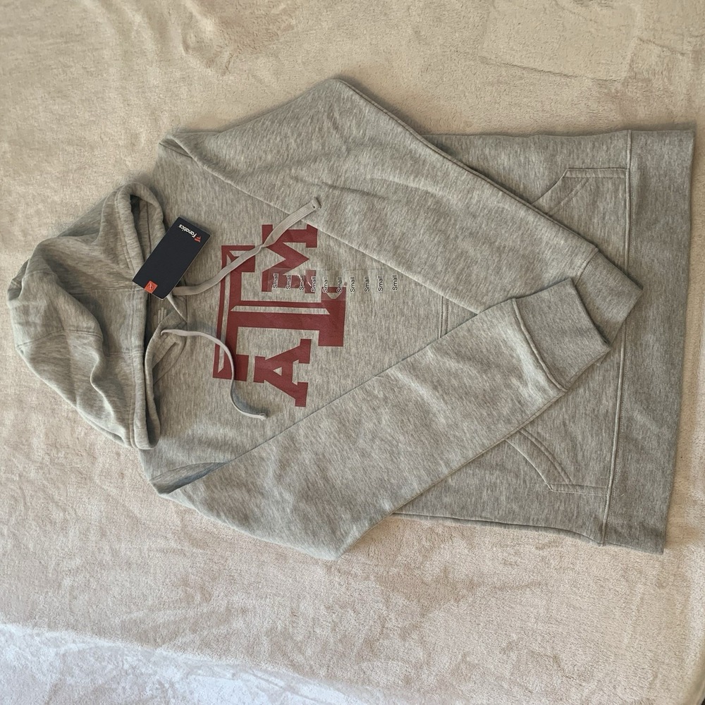 Texas A&M University Aggies Size S Unisex Long Sleeve Hoodie Maroon Gray
